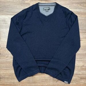 navy blue eddie bauer lightweight v neck knit sweater